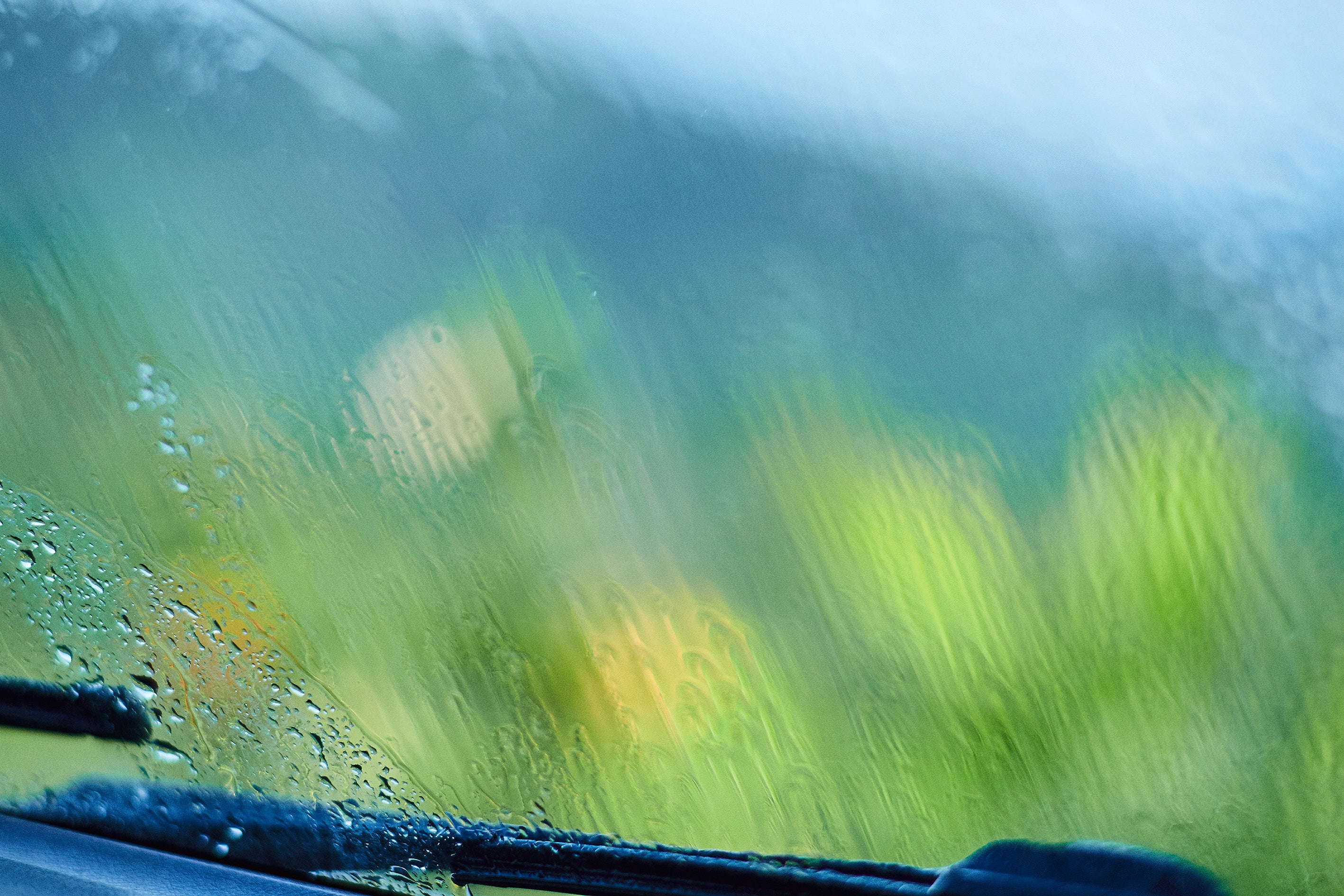 Rain on a Car Windscreen